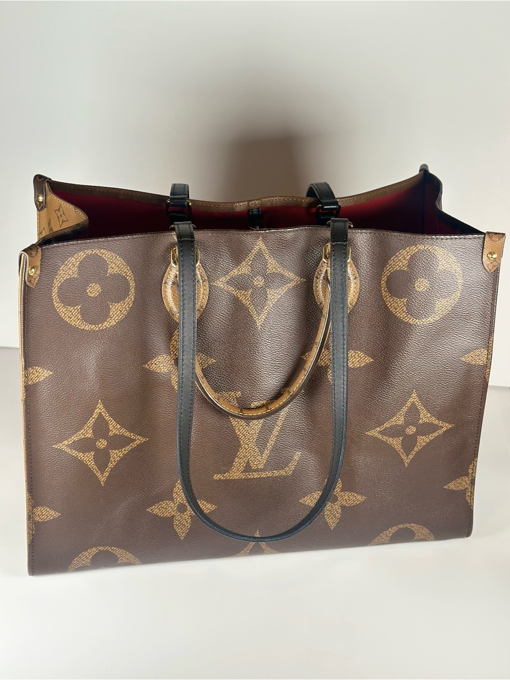 Authentic Louis Vuitton On The Go GM Brown Monogram Canvas Tote